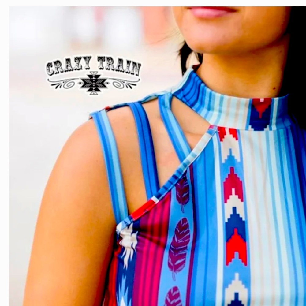 Crazy train patriotic top